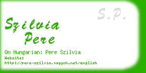 szilvia pere business card